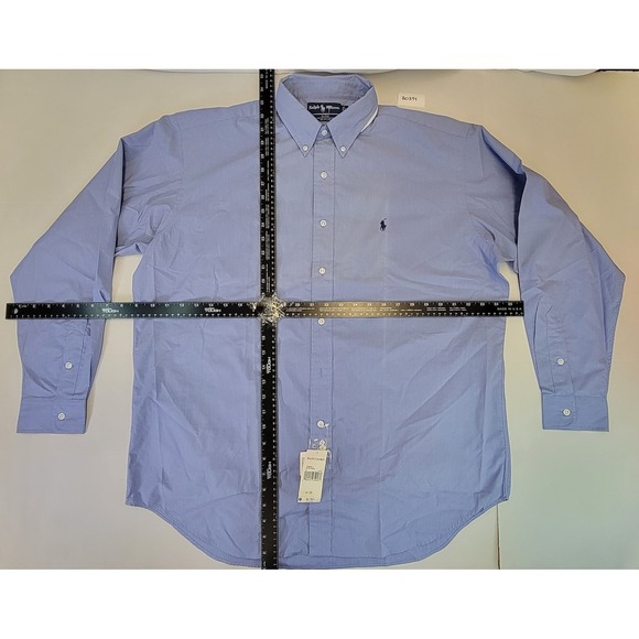 Ralph Lauren Men's Blake Blue Gingham Button Down Dress Shirt Long Sleeve L - Picture 2 of 4